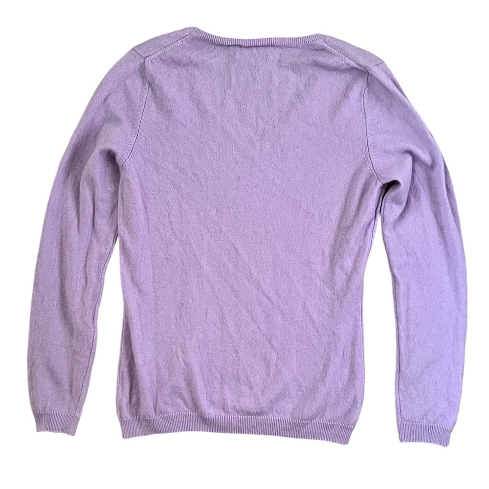 Pure Collection 100 % Cashmere Lilac V Neck Sweater - Picture 6 of 10